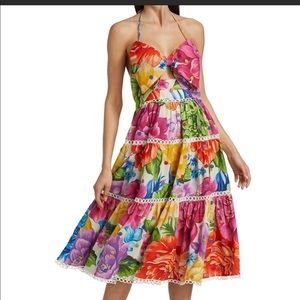 Farm Rio Rainbow Chita medium midi Dress. NWT